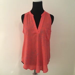 ✅ SOLD Coral & Blue Specked Sleeveless Top